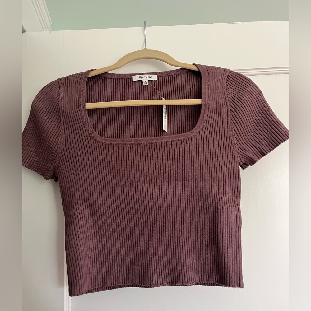Madewell Square-neck Crop Sweater Tee